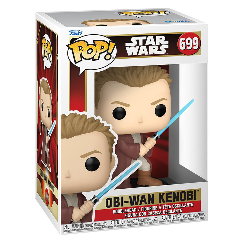 Boneco Funko POP Obi-Wan Kenobi 699 Disney Lucas Filmes Filme Star Wars Episódio I Ameaça Fantasma Brinquedo Colecionável Presente Coleção Criança