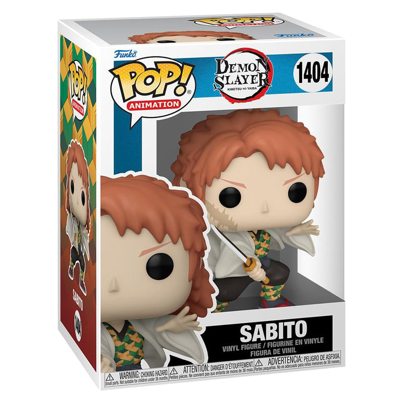 Boneco Funko POP Sabito 1404 Anime Demon Slayer Kimestu no Yaiba Brinquedo Colecionável Presente Coleção Criança