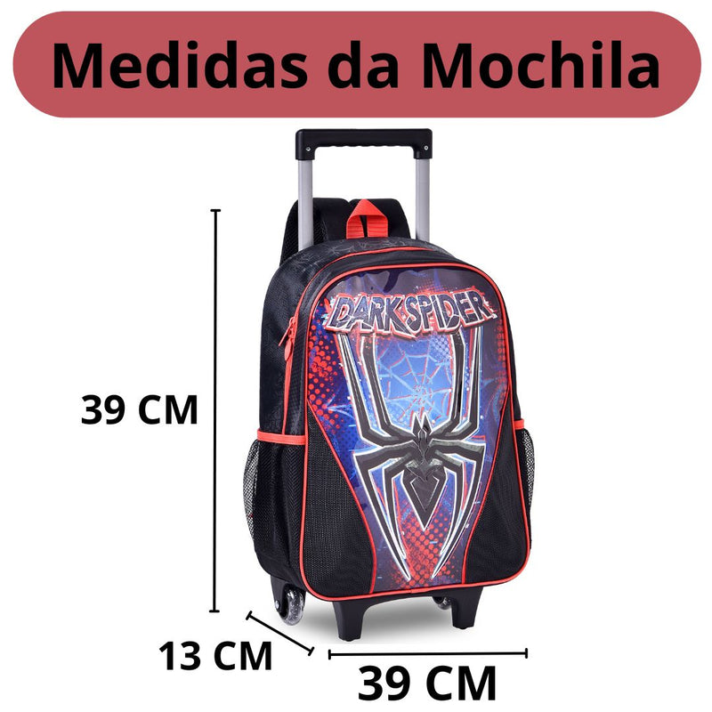 Mochila de Carrinho Dark Spider Mala Bolsa Infantil Masculino Clio