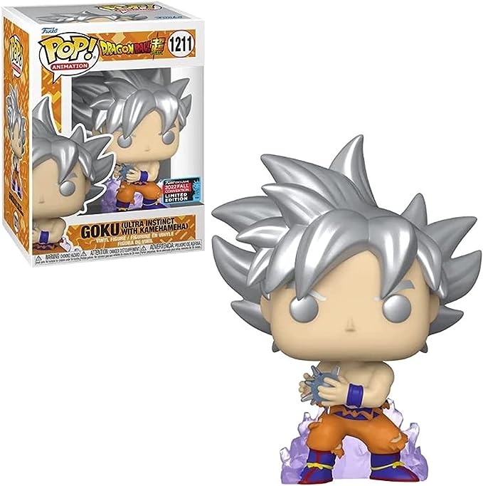 Funko Animação Pop: Dragon Ball - Goku Ultra Instinct c/ Kamehameha (NYCC'22), boneco colecionável de vinil Presente Criança