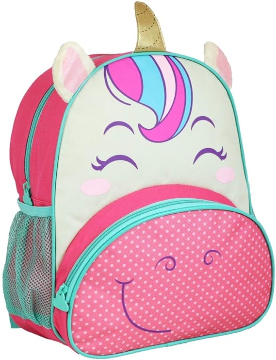 Mochila de Costas Infantil Unicórnio Rosa Animais Escolar Menina - Clio Pets