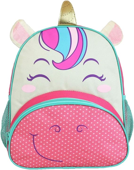 Mochila de Costas Infantil Unicórnio Rosa Animais Escolar Menina - Clio Pets