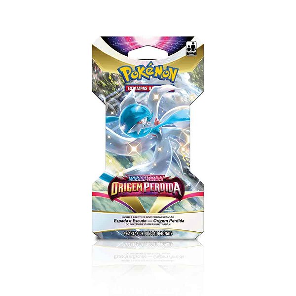 Booster individual unitário com 6 cards Pokémon Copag cartas em português Espada e Escudo 11 Origem Perdida - Megalonania