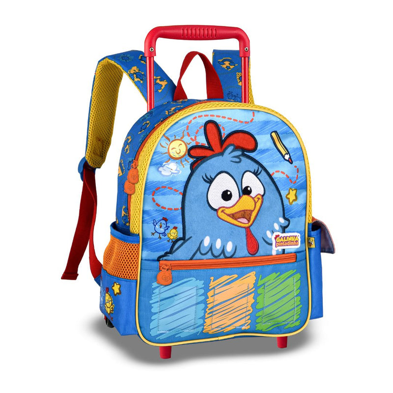 Mochila de Carrinho Galinha Pintadinha Mala Duas Al;as Bolsa Infantil Escolar Clio