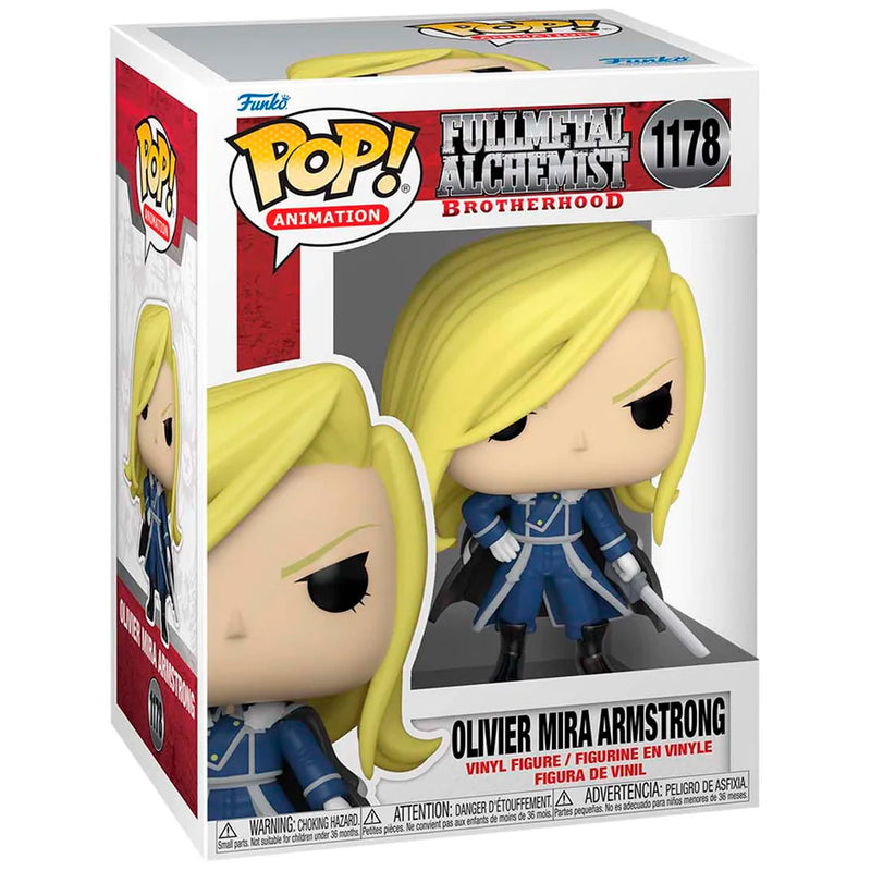 Boneco Funko POP Olivier Mira Armstrong 1178 Anime Manga Fullmetal Alchemist Brotherhood Brinquedo Colecionável Presente Criança