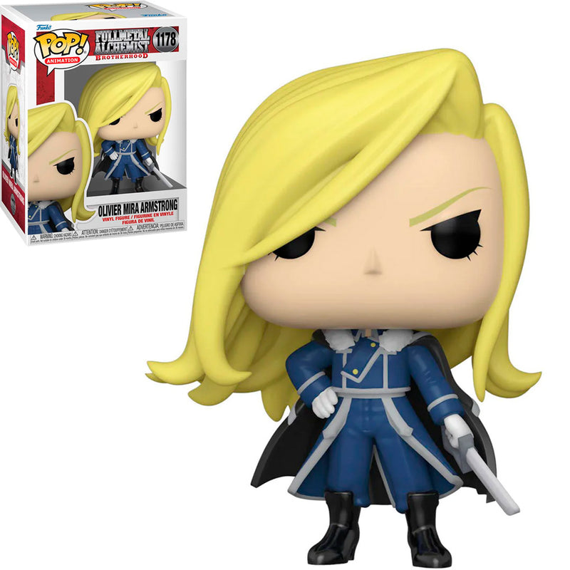 Boneco Funko POP Olivier Mira Armstrong 1178 Anime Manga Fullmetal Alchemist Brotherhood Brinquedo Colecionável Presente Criança