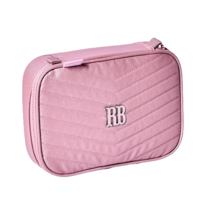 Kit Mochila de Carrinho Mala Bolsa Lancheira Térmica Duas Alças Estojo Box Rosa Femino Escolar Lanchinho Rebecca Bonbon Clio