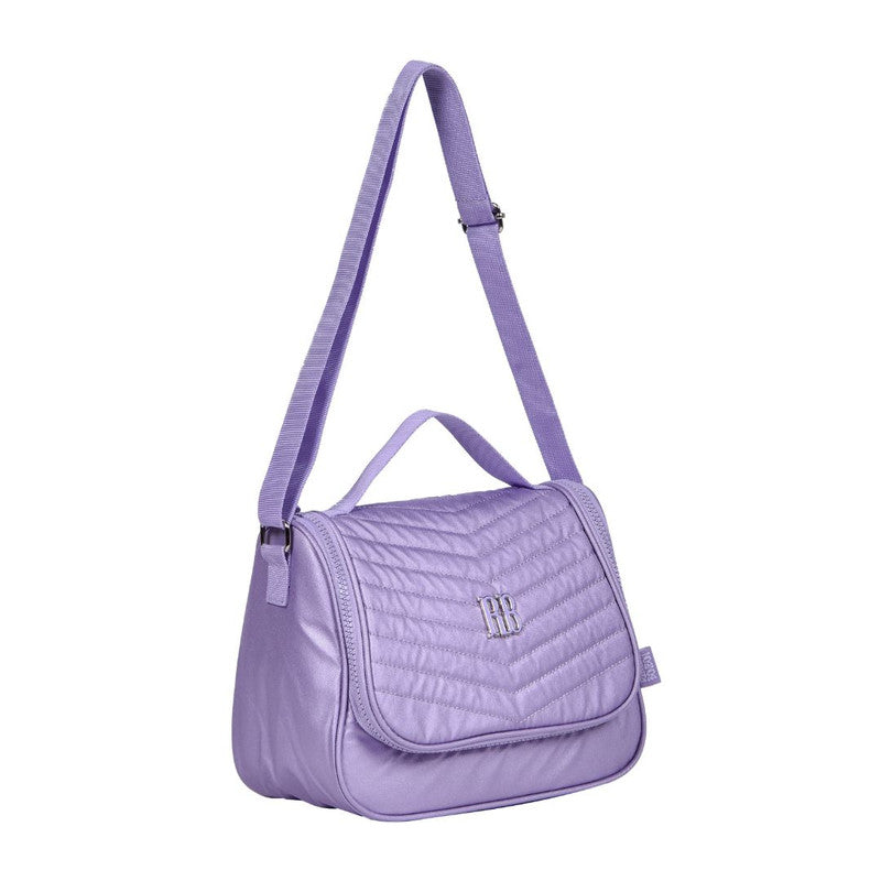 Kit Mochila de Carrinho Bolsa Mala Lancheira Térmica Duas Alças Estojo Box Feminino Juvenil Escolar Roxo Rebecca Bonbon Clio