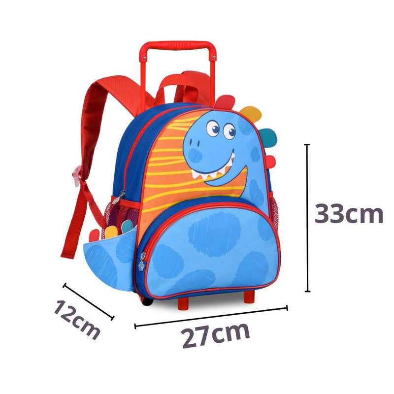 Mochila De Carrinho Mala Bolsa Dinossauro Escolar Aulas Creche Infantil Menino Clio