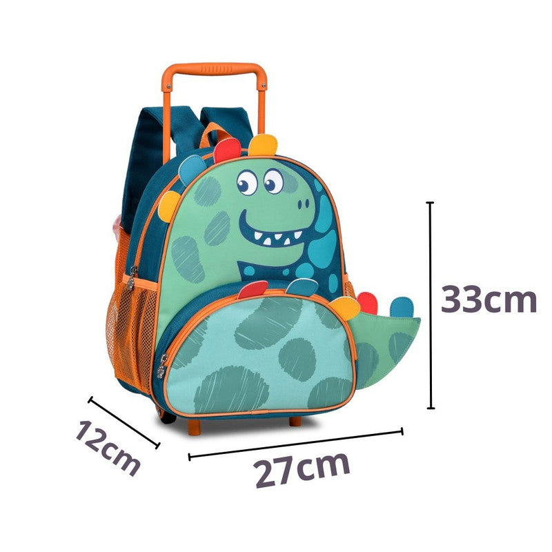 Mochila De Carrinho Mala Bolsa Dinossauro Escolar Aulas Creche Infantil Menino Clio