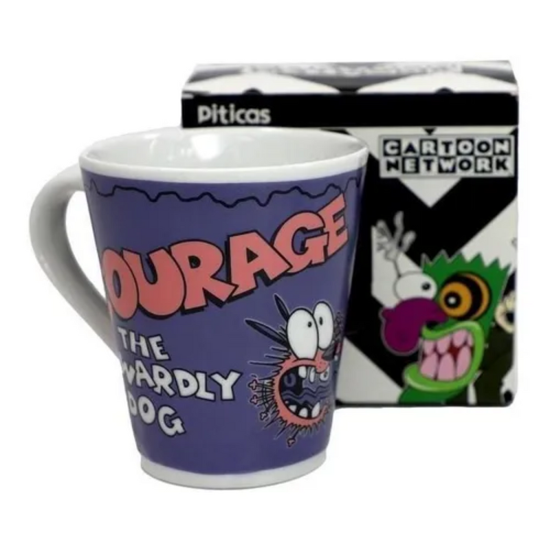 Caneca Coragem Cão Covarde Cartoon Network Piticas Courage Desenho