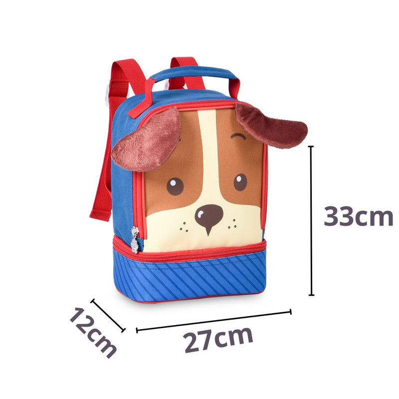 Kit Mochila de Costas Cachorrinho Laranja Lancheira Térmica Duas Alças Escolar Infantil Clio