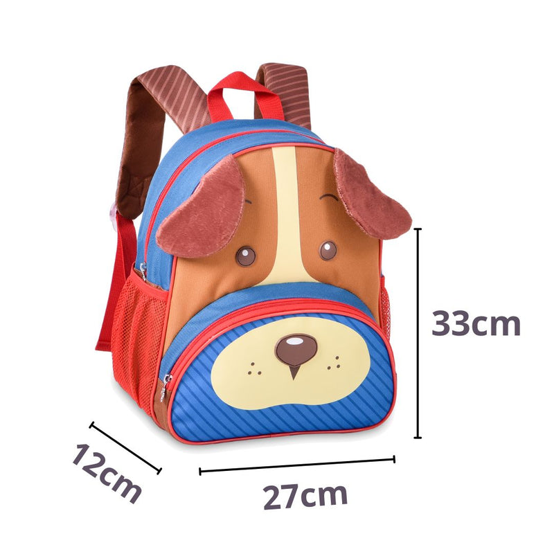 KIt Mochila De Costas Cachorro Vermelho Mala Bolsa Lancheira Térmica Duas Alças Lanchinho Infantil Escolar Mascuino Clio