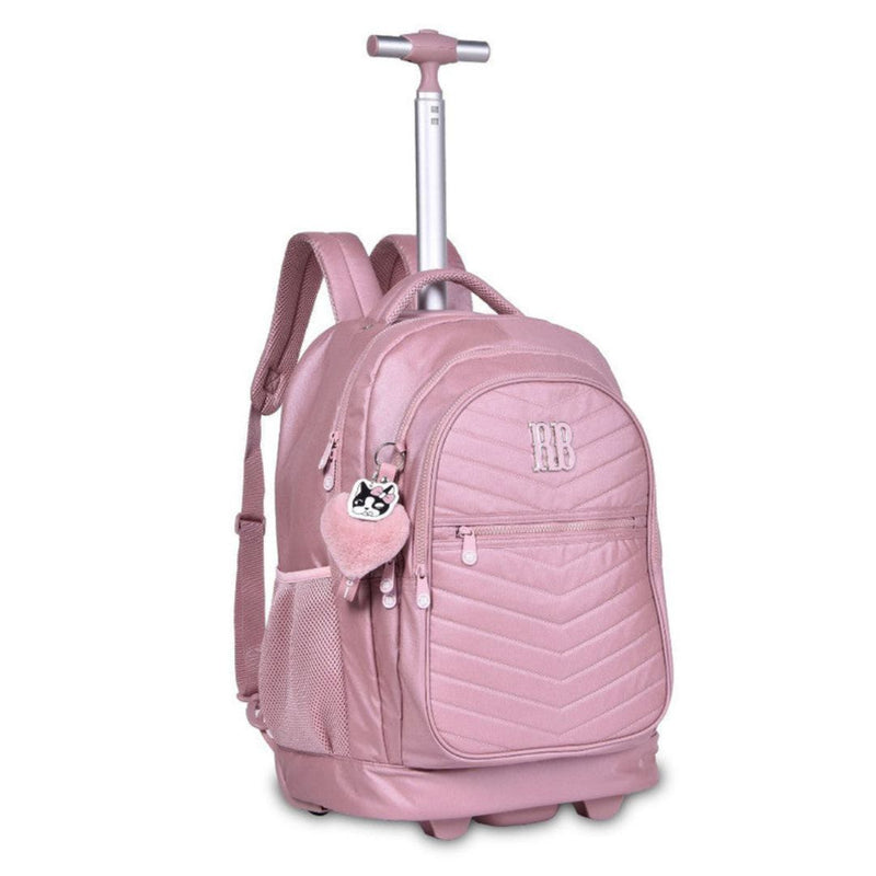 Mochila de Carrinho Mala Bolsa Bagagem Rosa Lilás Verde Rebecca Bonbon Escolar Juvenil Feminino Clio