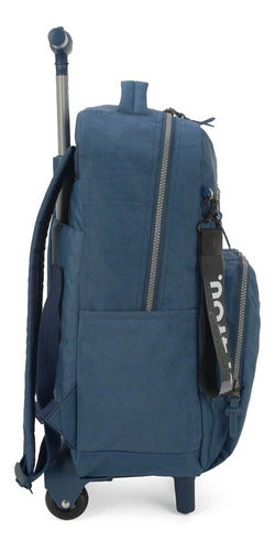 Mochila de Rodinhas Bolsa Mala Feminina Masculina Menina Rodinhas Azul Resistente Up4You - Luxcel