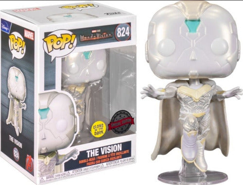 Boneco Funko Pop Marvel Visão Wandavision The Vision 824 Glows Avengers Vingadores Coleção Brinquedo Presente Criança