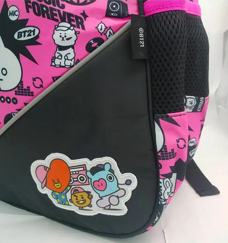 Mochila de Costas Escolar BT21 Bangtan Kpop BTS Menina Korea Oficial Rosa - Clio