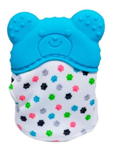 Mordedor Infantil Para Bebe Urso Luvinha C/ Silicone Buba  - Azul