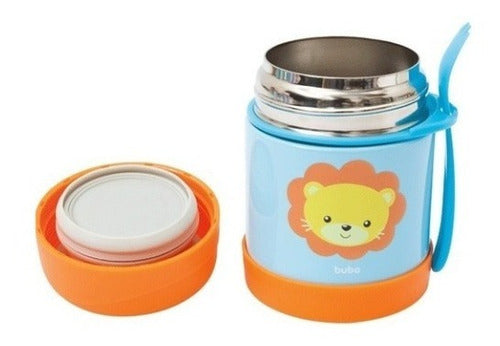 Pote Térmico Alimentação Papinha Inox Animal Fun Bebe Leão Buba