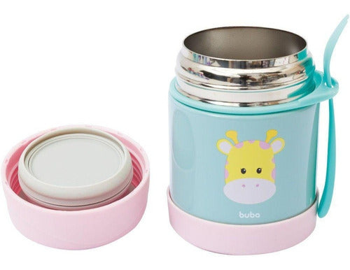 Pote Térmico Alimentação Papinha Inox Animal Fun Bebe Girafa Buba