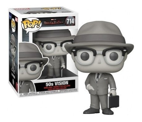 Boneco Funko Pop Movies Wanda Vision 50s Vision 714 Marvel Visão Marvel Studios Brinquedo Presente Figura Colecionável