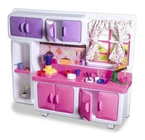 Brinquedo Cozinha Infantil Pia Armários Utensílios Meninas - Megalonania