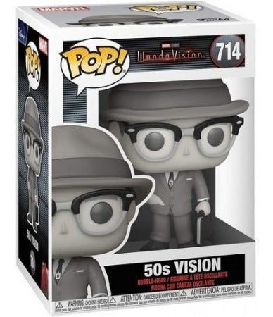 Boneco Funko Pop Movies Wanda Vision 50s Vision 714 Marvel Visão Marvel Studios Brinquedo Presente Figura Colecionável