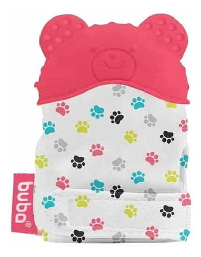 Mordedor Infantil Para Bebe Urso Luvinha C/ Silicone Buba  - Rosa