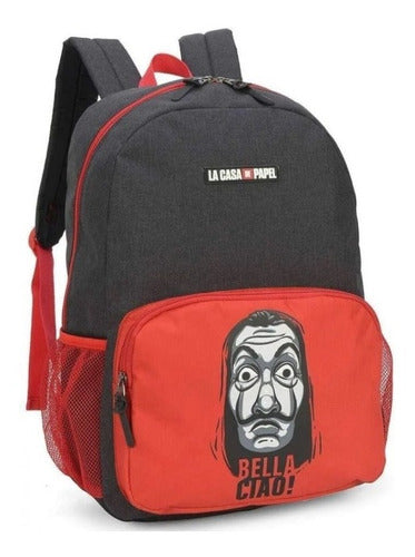 Mochila de Costas Escolar Juvenil Serie Netflix La Casa De Papel Bella Ciao - Luxcel