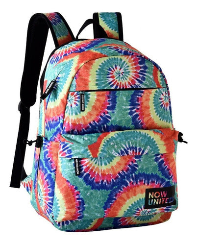 Mochila de Costas Escolar Juvenil Notebook Menina Banda Grupo Now United Tie Dye Oficial - Clio