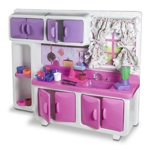 Brinquedo Cozinha Infantil Pia Armários Utensílios Meninas - Megalonania