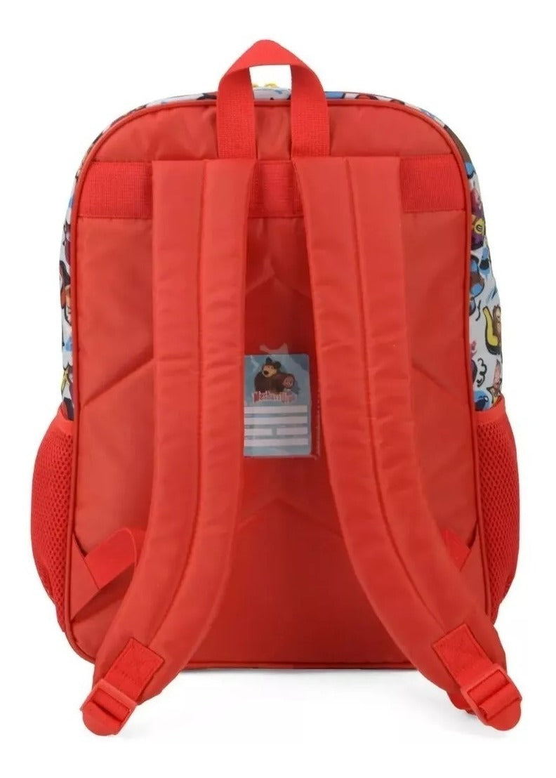 Mochila de Costas Escolar Infantil Feminina Masha e Urso - Luxcel