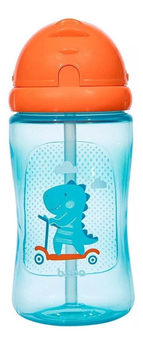 Copo Garrafa Infantil De Água Com Canudo Retrátil Silicone Buba