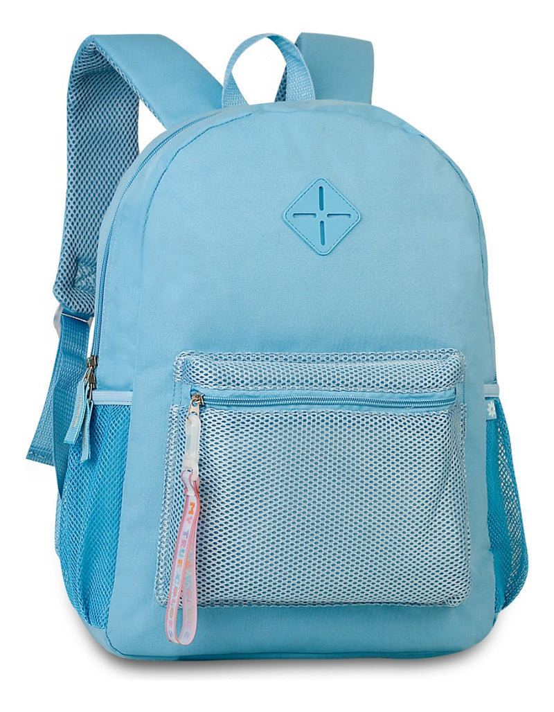 Mochila de Costas 17'' Juvenil Escolar Azul Cores Pastel Menina - Clio