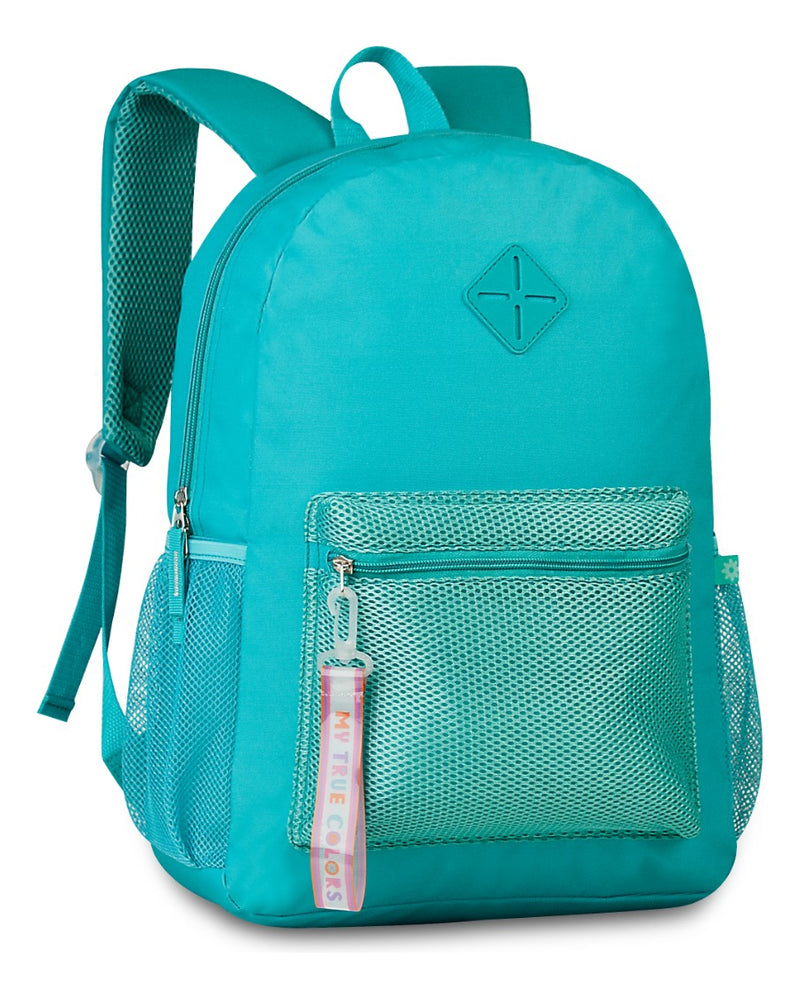 Mochila de Costas 17'' Juvenil Escolar Verde Cores Pastel Menina - Clio