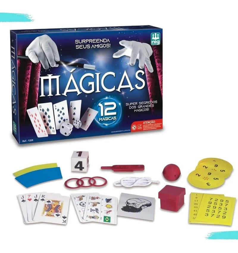 Jogo de Mágicas Divertido Kit De 12 Magicas Infantil Nig Brinquedos