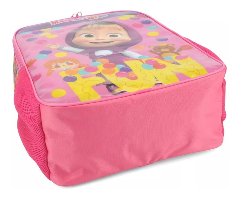 Mochila de Costas Infantil Masha E Urso Rosa Escolar Menina - Luxcel