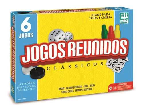 Jogos Classicos Tabuleiro Reunidos Dama Ludo Xadrez 6 Em 1 Nig