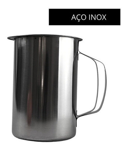 Jarra Inox com Alça para Cozinha Suco Água 1,8L Ke Home