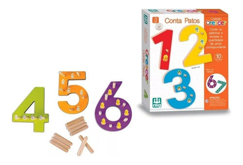 Jogo Infantil Educativo Conta Patos Madeira Nig Brinquedos