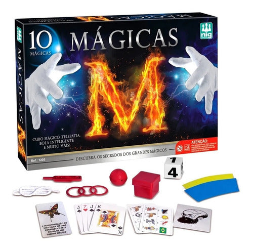 Jogo Kit 10 Magicas Criança Truques Cartas Nig Brinquedos