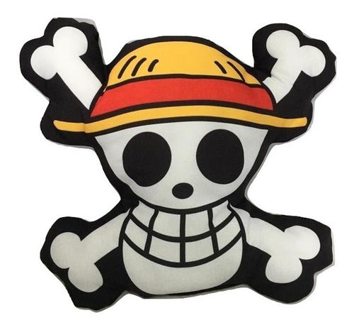 Almofada 3D Caveira One Piece Mugiwara Piratas Chapéu Palha - Megalonania