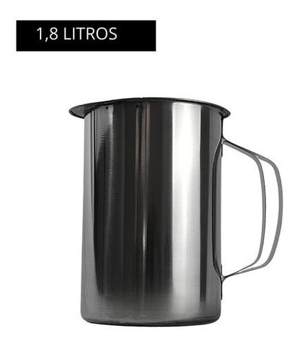 Jarra Inox com Alça para Cozinha Suco Água 1,8L Ke Home