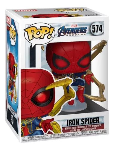 Boneco Funko Pop AVENGERS ENDGAME IRON SPIDER W/NANO GAUNTLET 574 Homem Aranha Boneco Colecionável Aranha de Ferro Vingadores Ultimato Presente Criança Endgame Secret Wars Marvel Studios Spiderman Coleção Nano Gauntlet