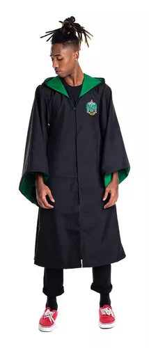 Capa Manto Bruxo Bordado Harry Potter Fantasia Sonserina Slytherin - Megalonania