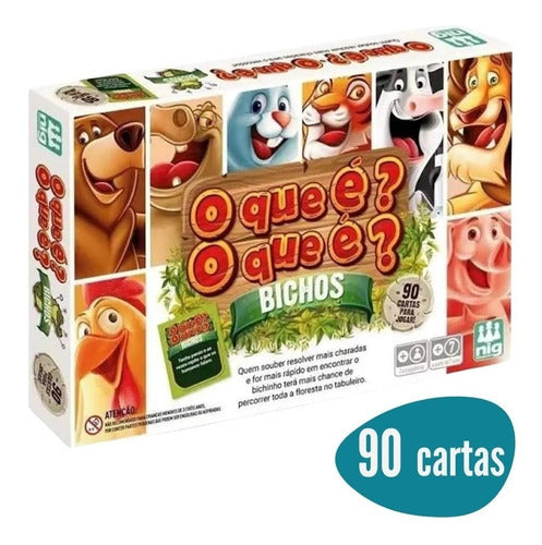 Jogo Infantil Educativo O Que É O Que É Bichos 90 Cartas Nig