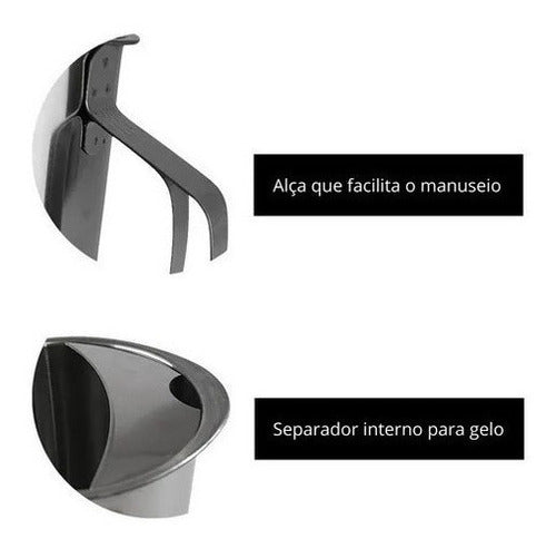 Jarra Inox com Alça para Cozinha Suco Água 1,8L Ke Home