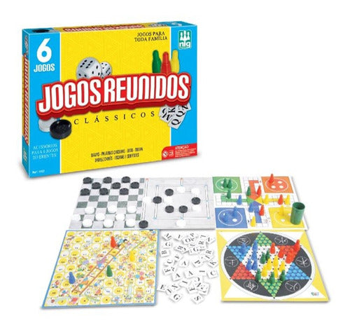 Jogos Classicos Tabuleiro Reunidos Dama Ludo Xadrez 6 Em 1 Nig