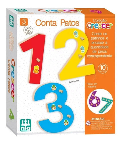 Jogo Infantil Educativo Conta Patos Madeira Nig Brinquedos