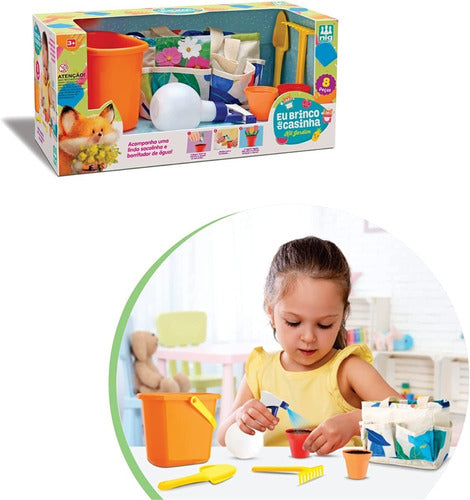 Brinquedo Kit Jardim Infantil Acessórios Horta Nig Casinha